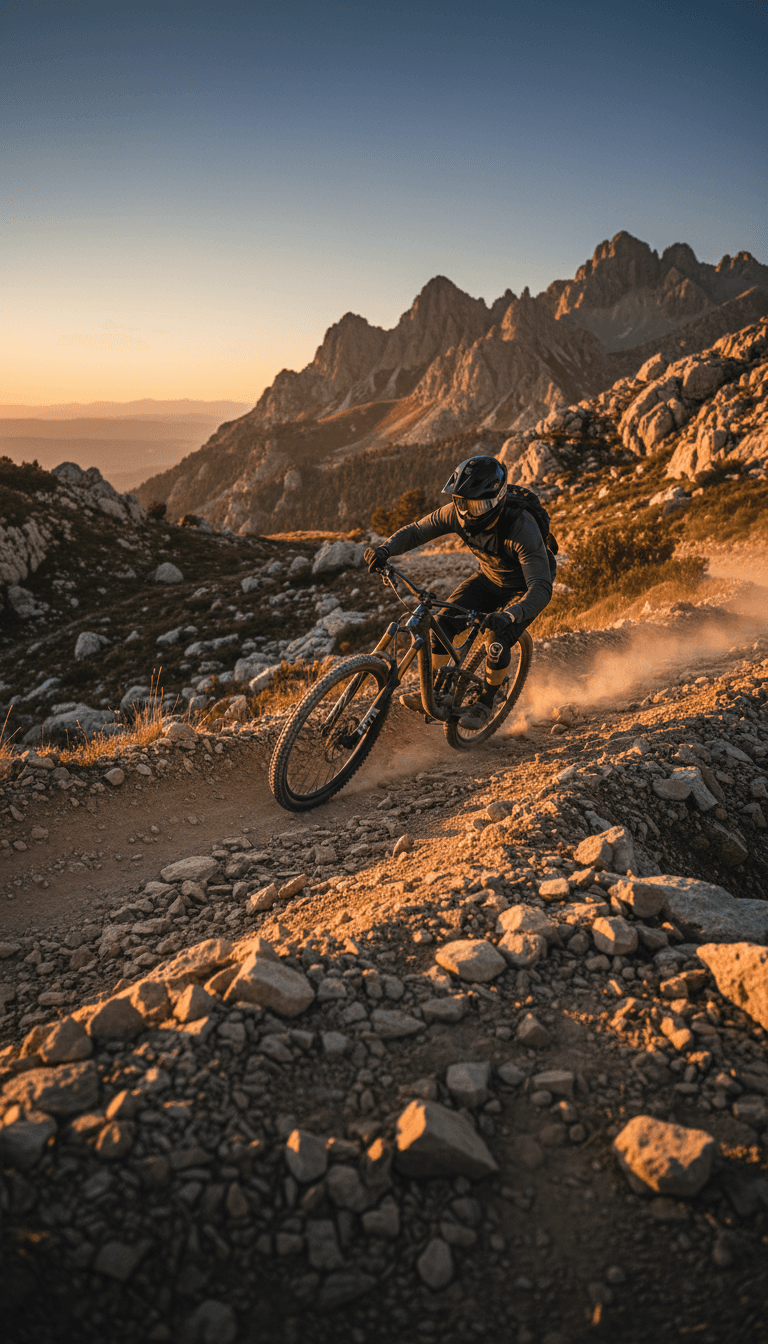 Mountain biker riding a dirt trail